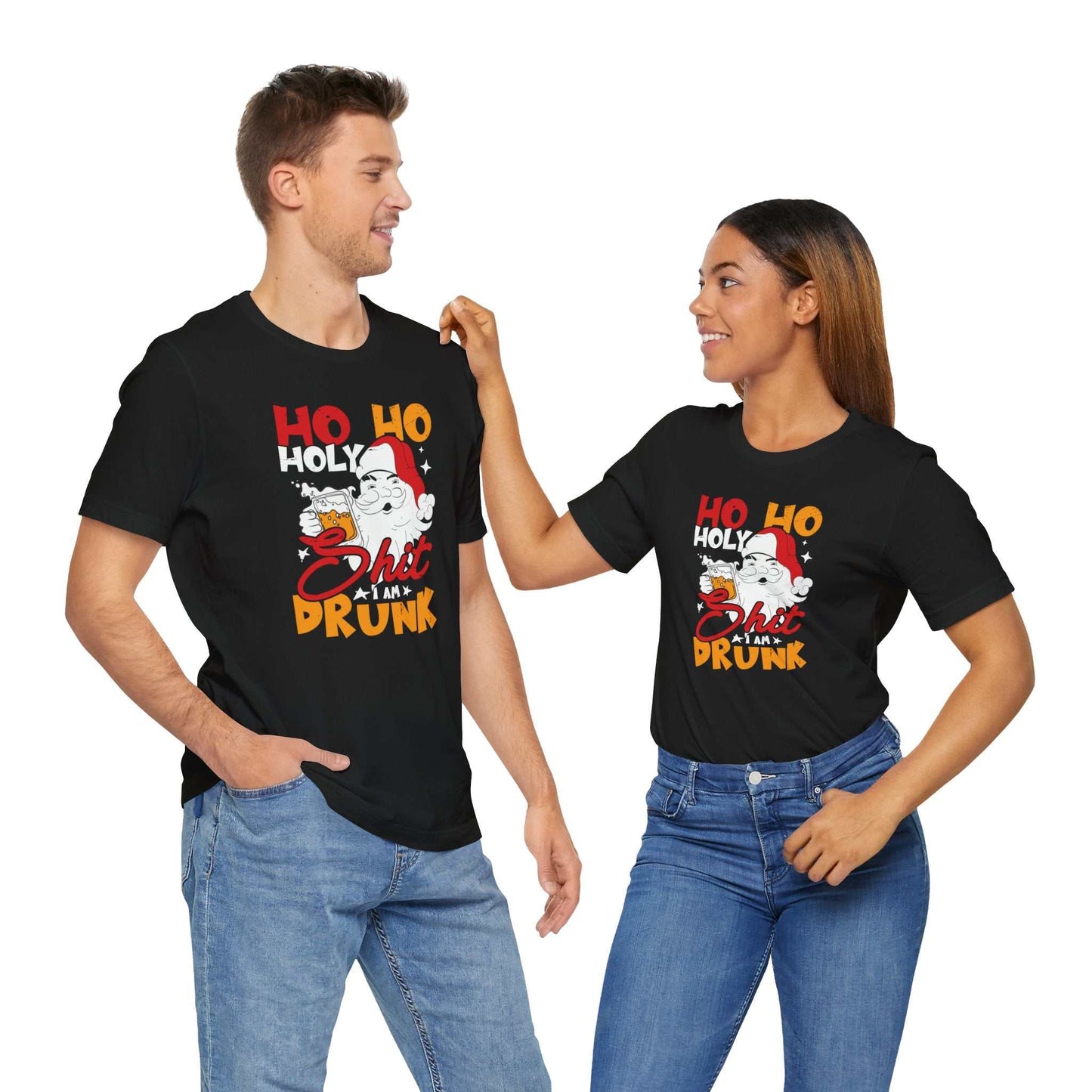 Holiday Funny Alcohol Drunk Santa Xmas Black Shirt