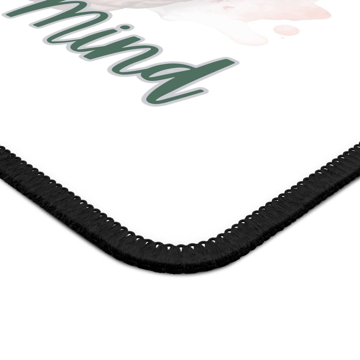Mental Health Matters gaming mouse pad with stitched edges and motivational message.