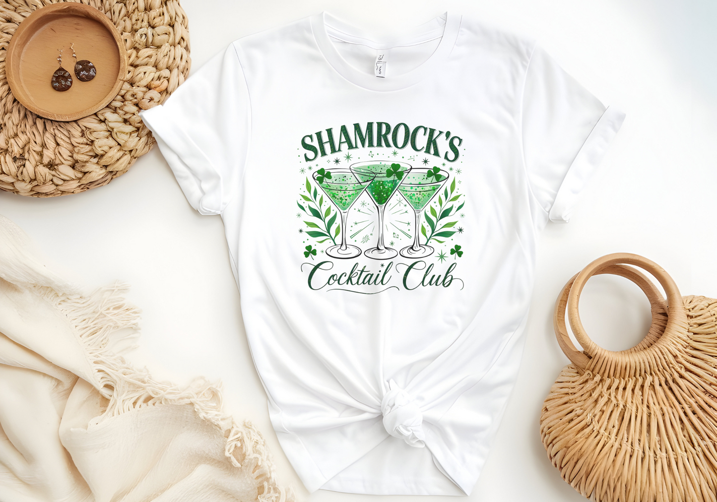 St Patrick Day Shamrock's Cocktail Club Gildan Softstyle Unisex Shirt