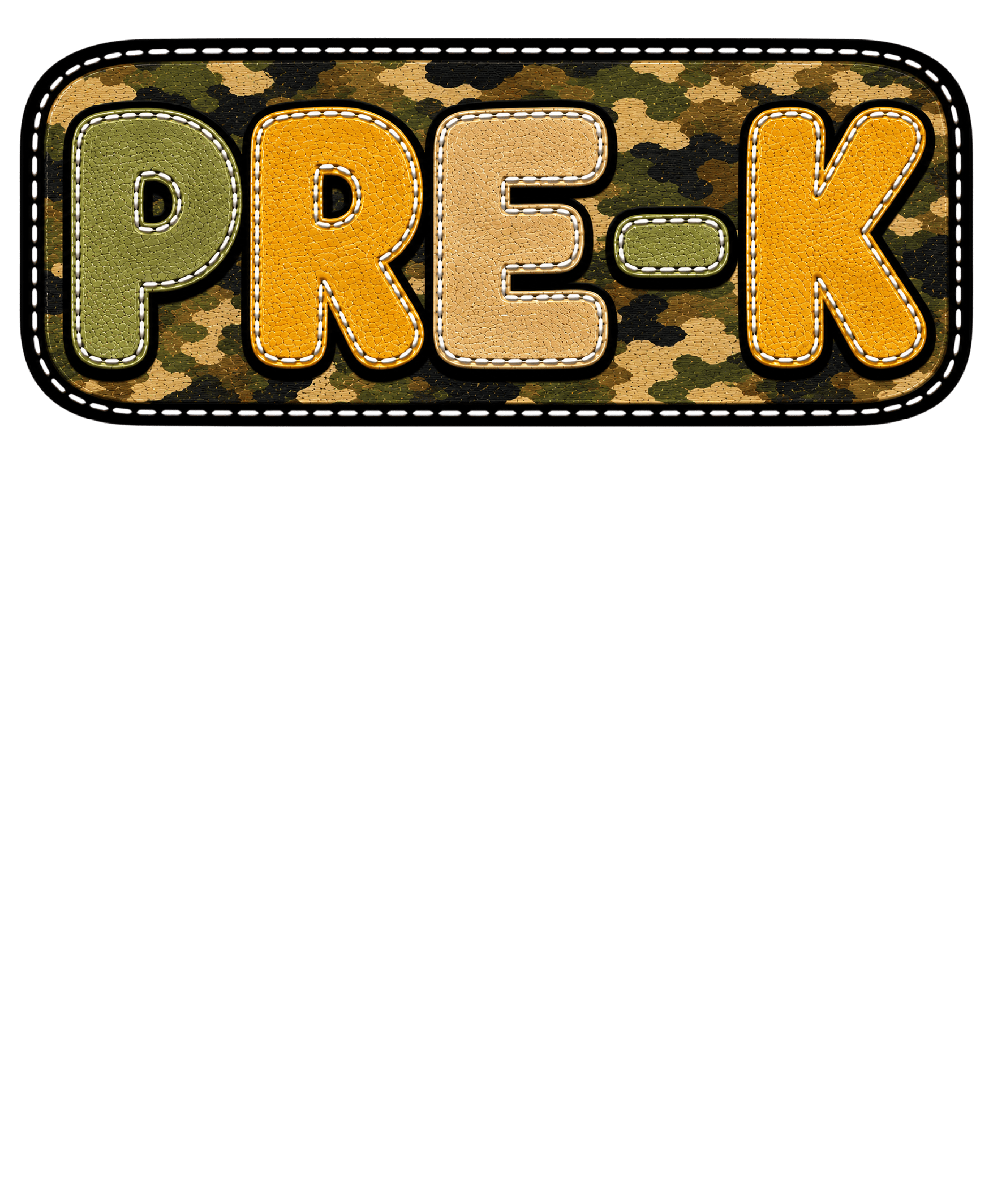 Pre-K Camouflage youth DTF print design on clothing
