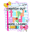 Watch Out Kindergarten youth third grade DTF print design