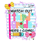 Watch Out Kindergarten youth DTF print design with colorful text