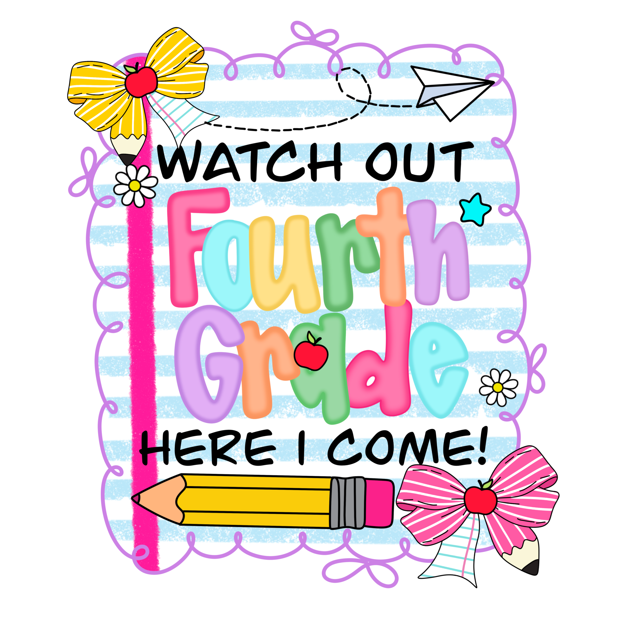 Watch Out Kindergarten youth DTF print design