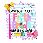 Watch Out Kindergarten youth DTF print design with bold text and playful graphics