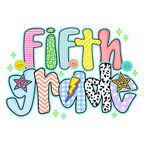 Back to school preppy doodle youth design with Watch Out Kindergarten text for Pre-K to 5th grade DTF prints
