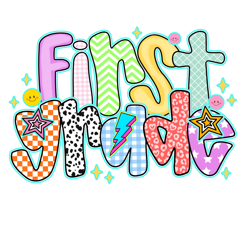 Back to school preppy doodle featuring Watch Out Kindergarten for youth DTF prints Pre-K to 5th grade