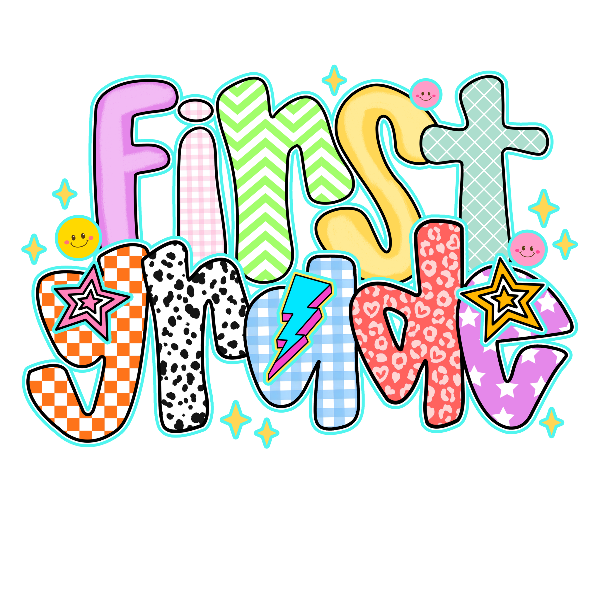 Back to school preppy doodle featuring Watch Out Kindergarten for youth DTF prints Pre-K to 5th grade