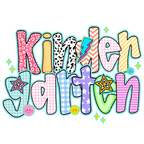 Back to school preppy doodle youth design with Watch Out Kindergarten text for Pre-K to 5th grade DTF prints