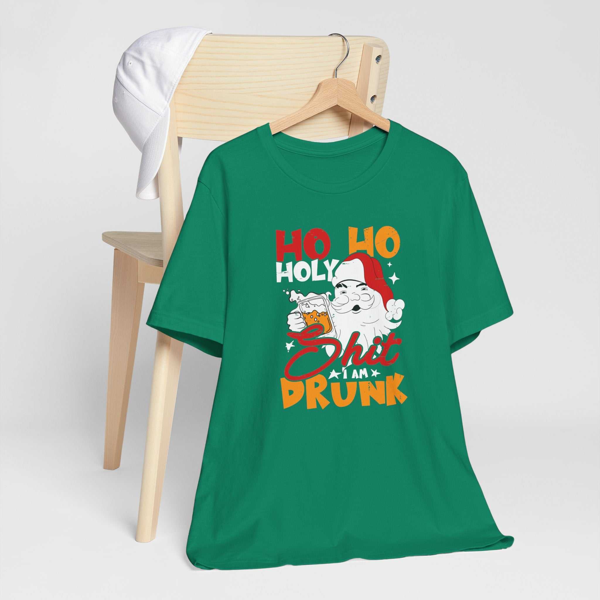 Holiday Funny Alcohol Drunk Santa Xmas Green Shirt