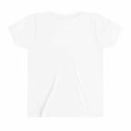 Youth short sleeve tee in white, 100% ring-spun cotton, lightweight and comfortable fit.