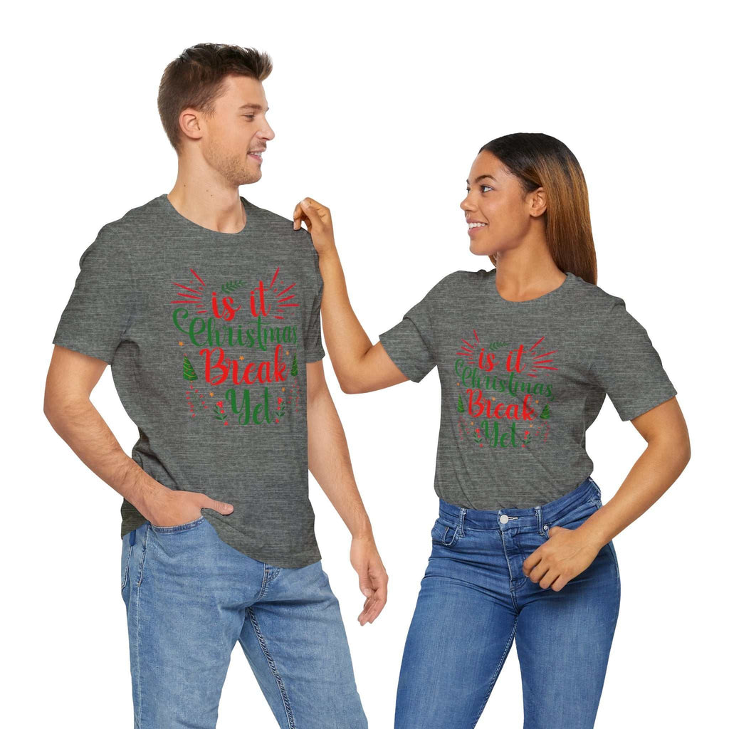 Christmas Break shirt for teachers, festive cheer, unisex jersey design.