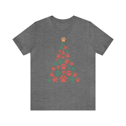 Christmas Tree with Dog Paws Unisex Bella Canvas 3001 T-ShirtIntroducing our festive Holiday Dog Paw Christmas Tree T-shirt—a delightful blend of yuletide charm and canine cuteness! Picture this: a lush evergreen Christmas treCyndee Cee Creations