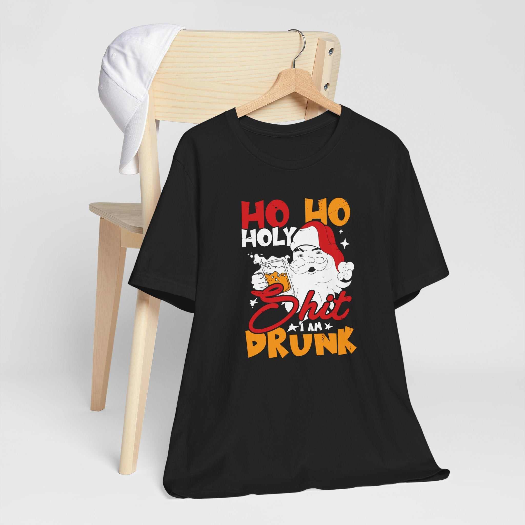 Holiday Funny Alcohol Drunk Santa Xmas Black Shirt