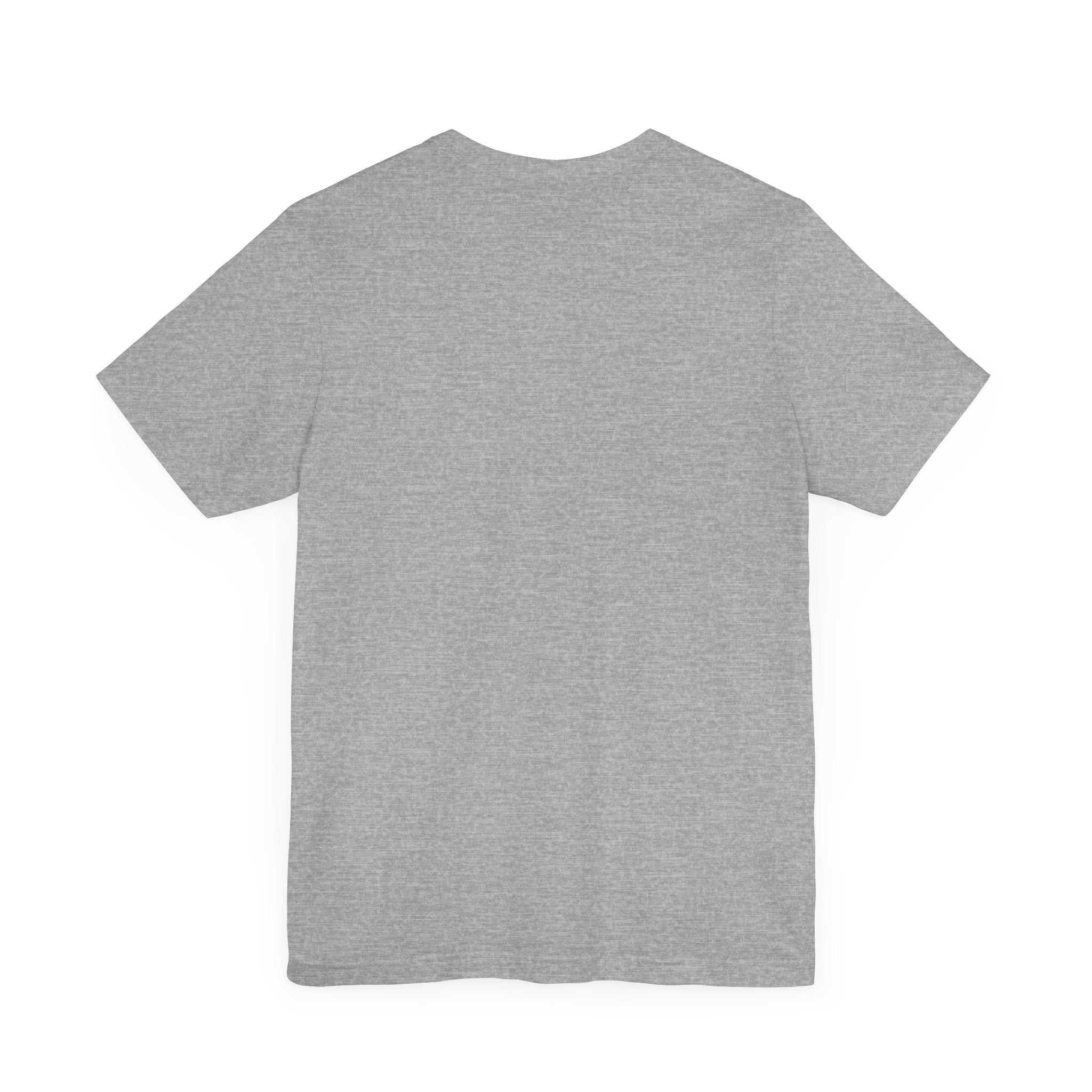 Gray unisex short sleeve tee, Bella Canvas 3001, back view, showcasing breathable, lightweight fabric for mental health awareness.