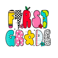 Back to School Retro Doodle Youth DTF Prints featuring Watch Out Kindergarten design for 1st to 4th grade