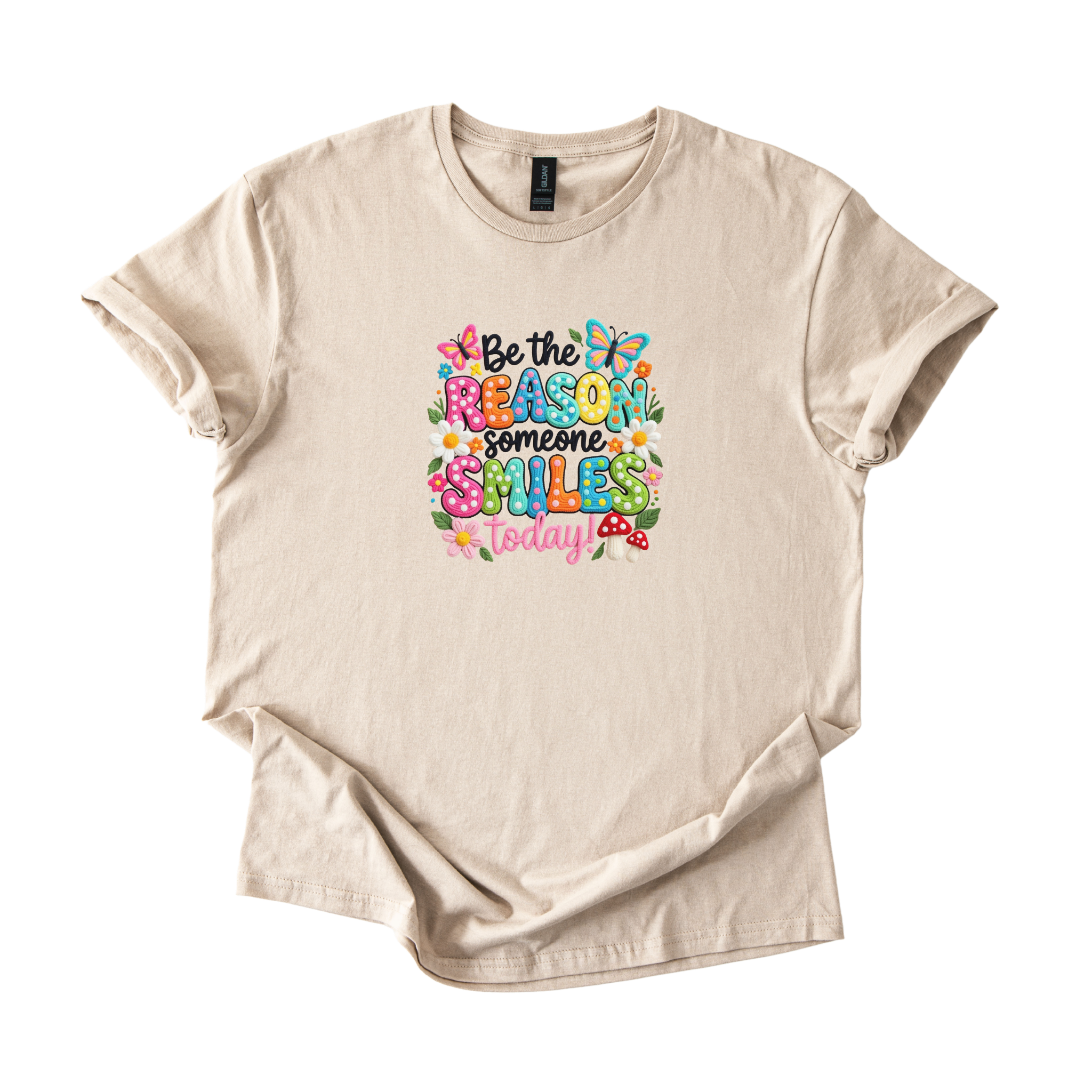 Be The Reason Someone Smiles uplifting softstyle shirt with positive message design