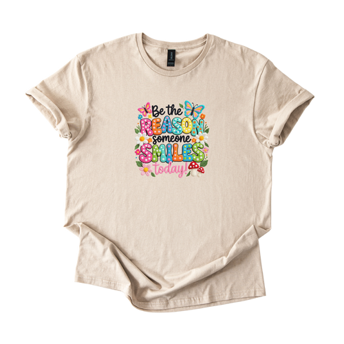 Be The Reason Someone Smiles uplifting softstyle shirt with positive message design