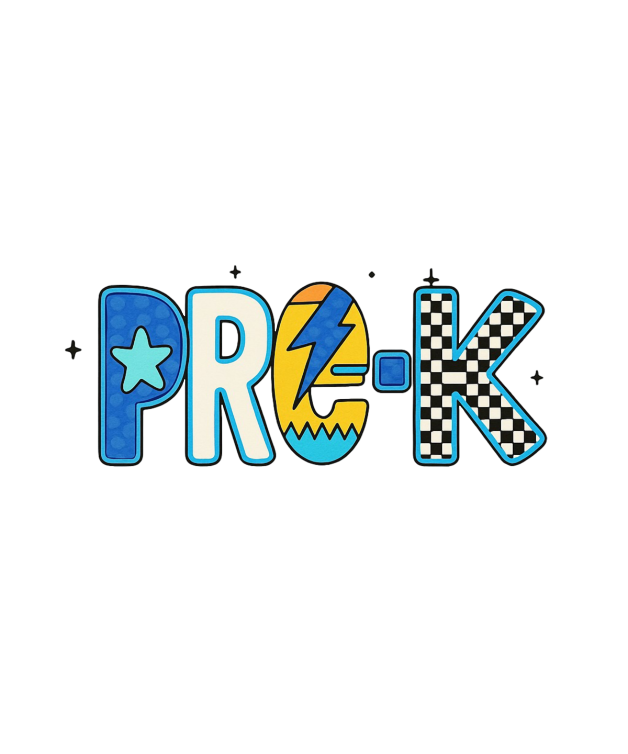 Pre-K Electric Blue DTF Print Watch Out Kindergarten design on clothing
