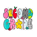 Back to School Retro Doodle with Watch Out Kindergarten design for 1st to 4th Grade youth DTF prints