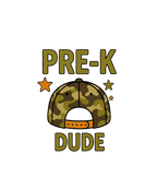 Retro camo hat for youth with Watch Out Kindergarten design DTF prints Pre-K to 5th grade