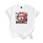 No Crying in Baseball shirt with baseball graphics and playful bow detail for game day fans and baseball moms