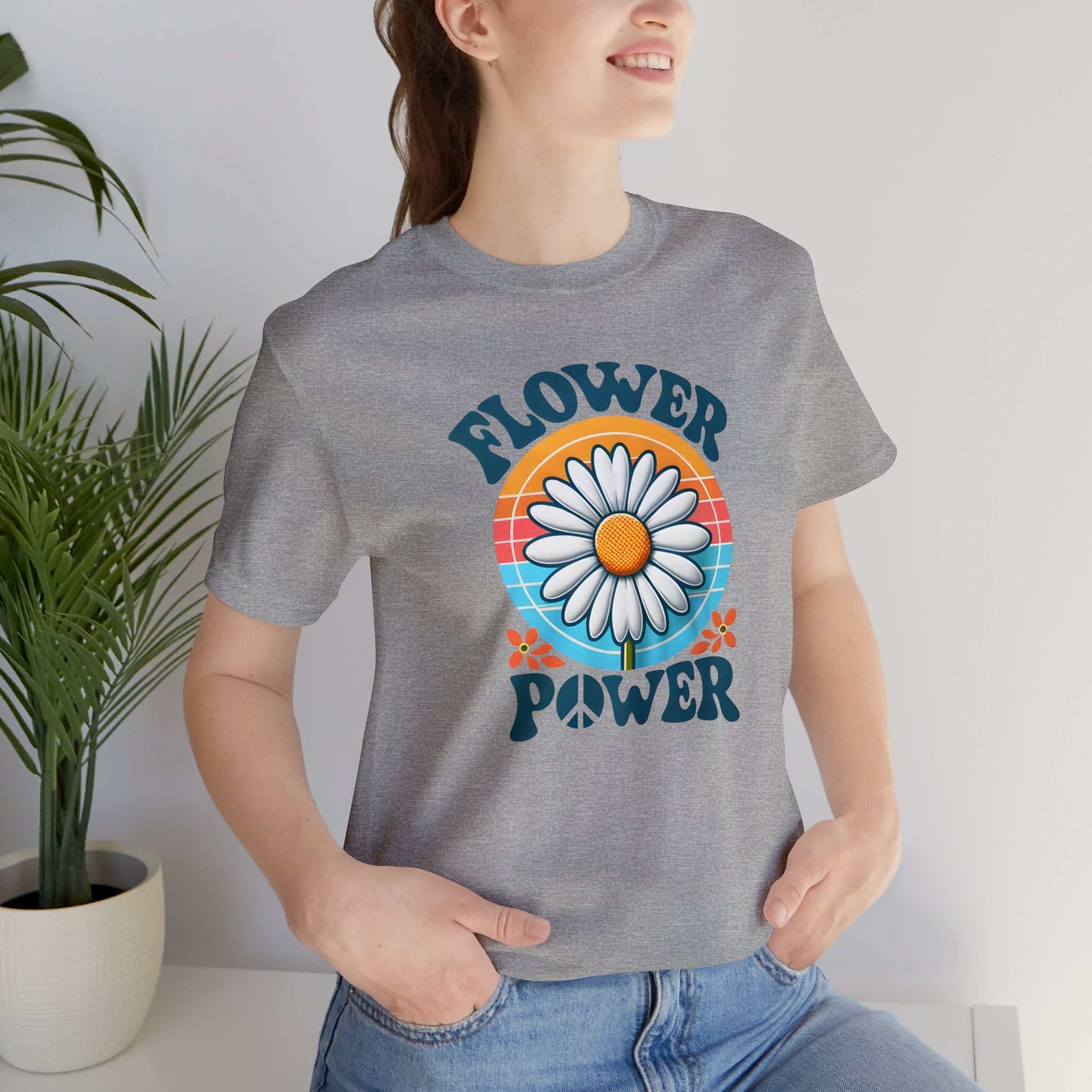 Unisex 'Hippee Flower Power BOHO' shirt with floral design and retro vibes.