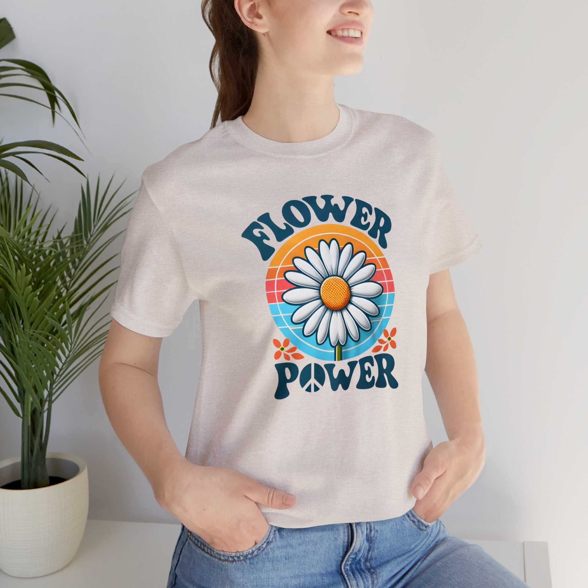 Boho shirt with flower power design for a retro, free-spirited style.