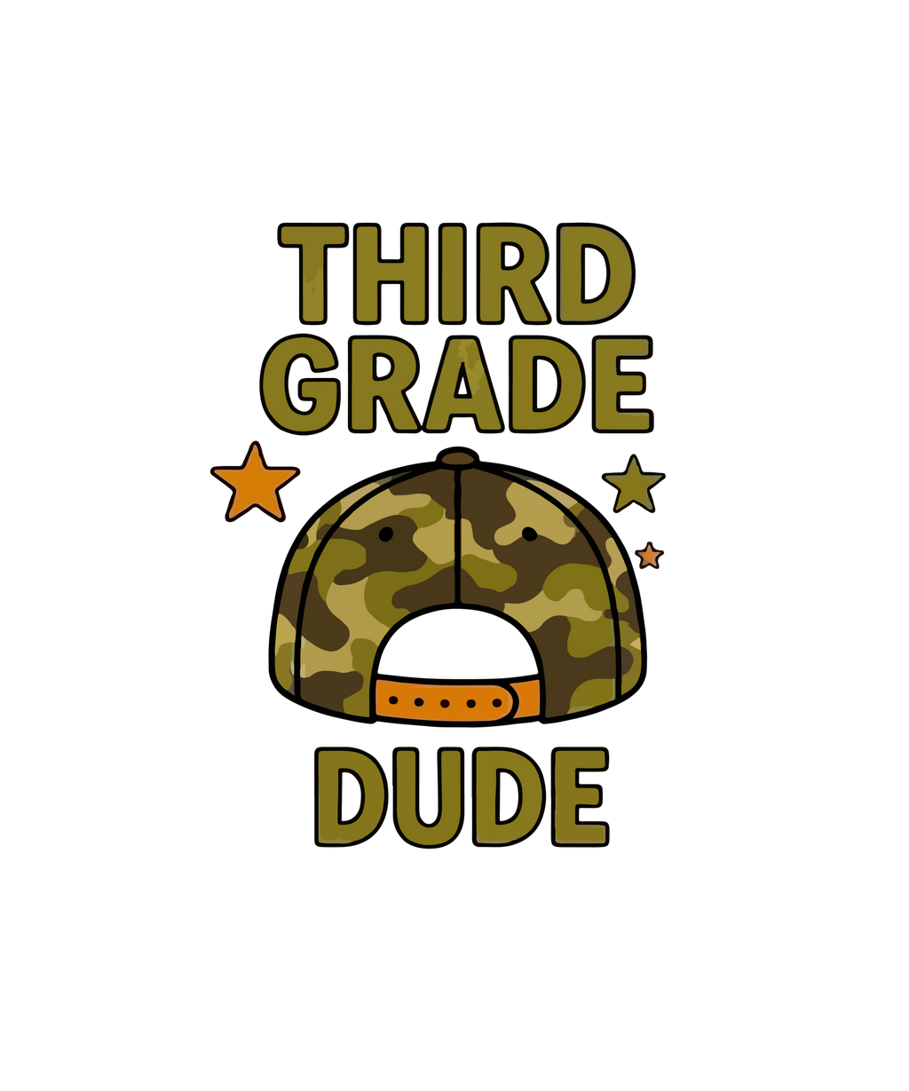 Youth retro camo hat with Watch Out Kindergarten DTF print for Pre-K to 5th Grade