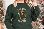 Gangsta Wrapper holiday Christmas sweatshirt for mom with festive gift wrapping design