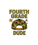 Retro camo hat for youth with Watch Out Kindergarten design, Pre-K to 5th grade DTF prints
