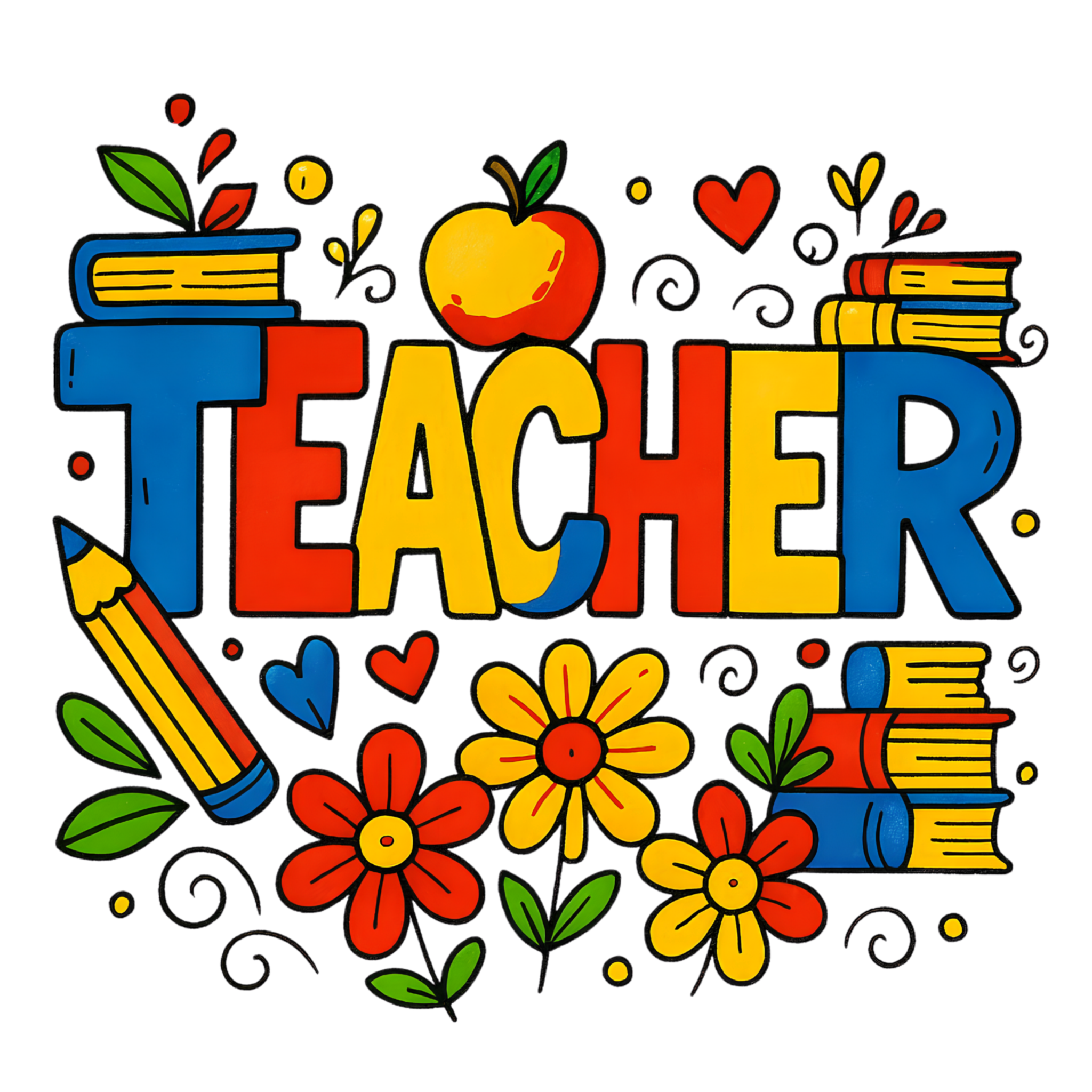Watch Out Kindergarten colorful teacher-themed DTF print for apparel customization