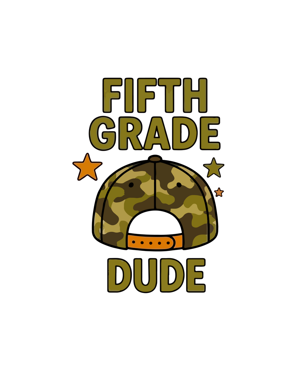 Retro camo hat for youth with Watch Out Kindergarten DTF prints pre-K to 5th grade