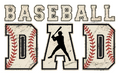 Baseball Dad DTF print design 9.5 x 5.5 inches