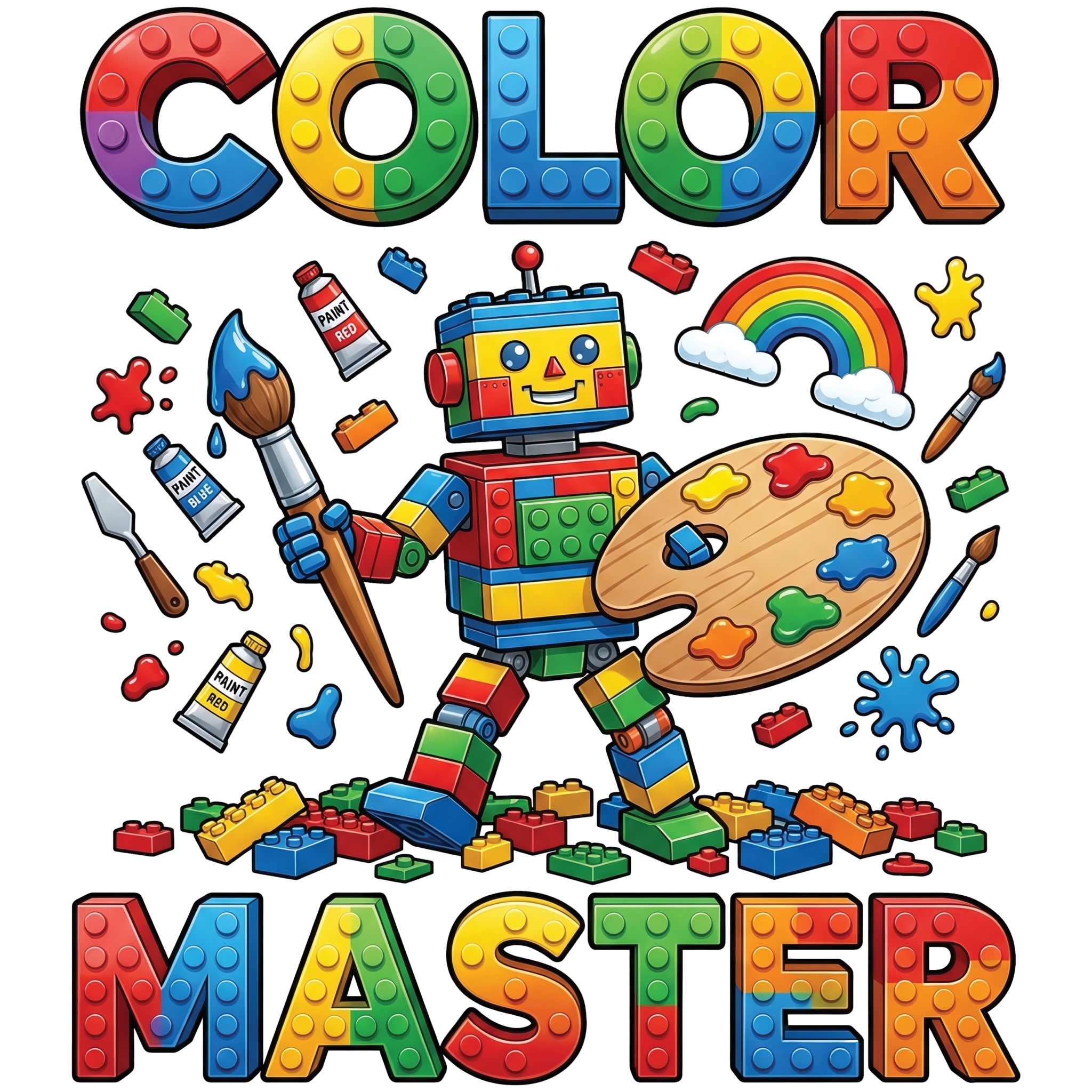 Color Master Block Builder youth t-shirt with Watch Out Kindergarten print