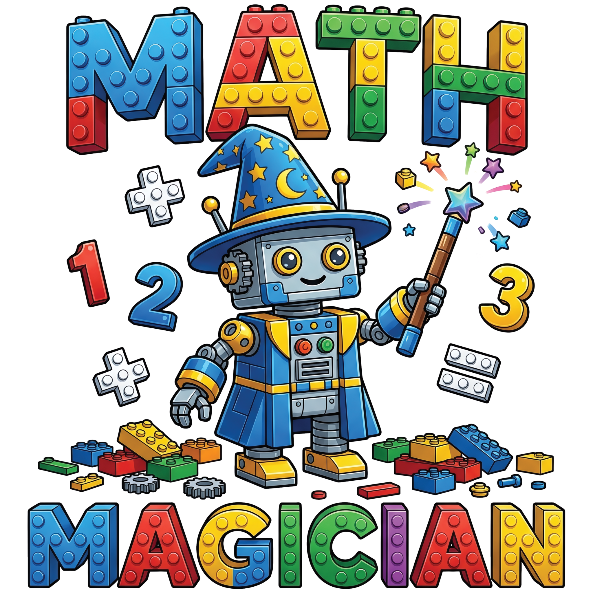 Watch Out Kindergarten Math Magician Block Builder youth design DTF print
