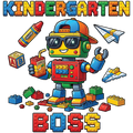 Watch Out Kindergarten Boss Block Builder youth colorful DTF print design