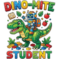 Watch Out Kindergarten Dino-Mite Student Block Youth DTF Print design
