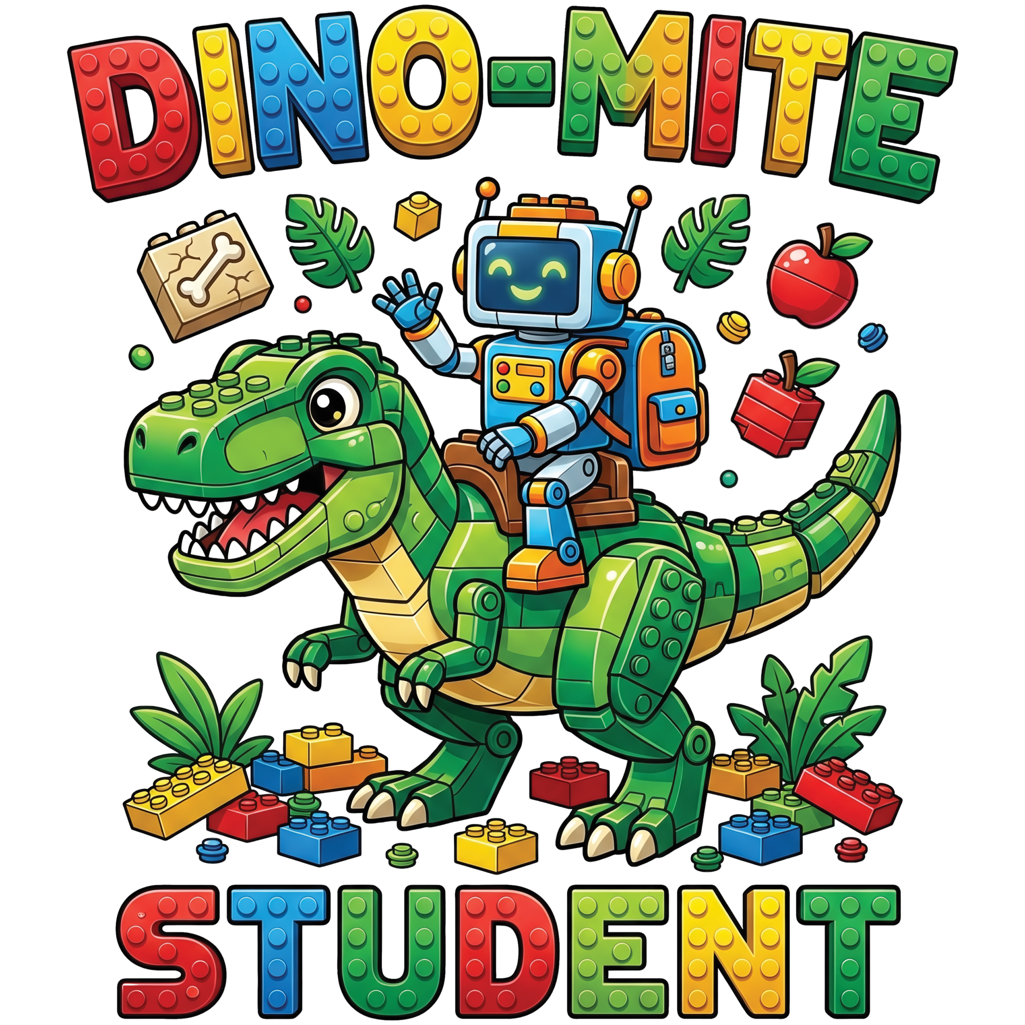 Watch Out Kindergarten Dino-Mite Student Block Youth DTF Print design