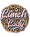Lunch Lady Squad tiger print DTF transfer design for apparel customization in various sizes