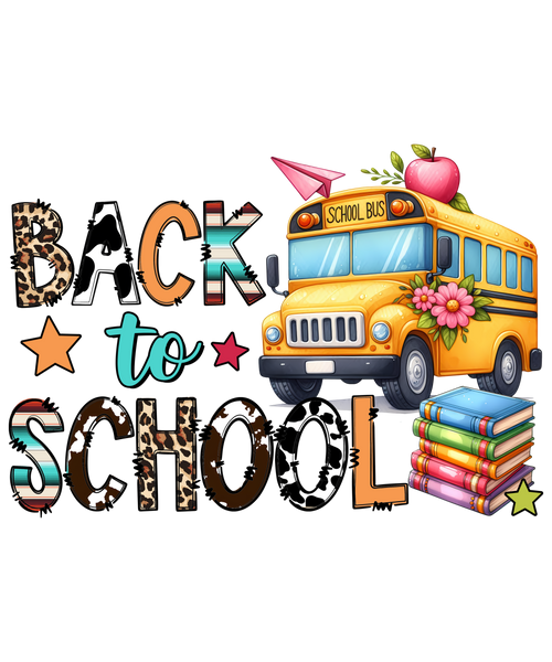 Back to school bus driver watch out kindergarten DTF print design