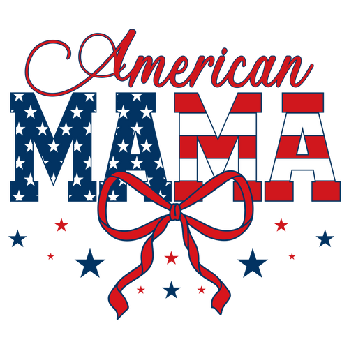 American Mama red white and blue DTF print 8.5x7 inches