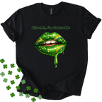 Black St Patricks Day Kiss Me I'm Tolerable unisex softstyle shirt design