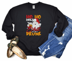 Drunk Santa Christmas Holiday Funny Men Black Sweatshirt