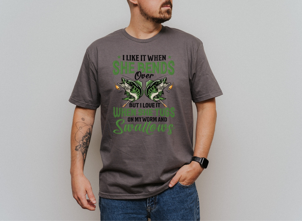 Sexual Innuendo Fishing Shirt - Dark Heather