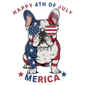 Happy 4th of July Merica French Bulldog wearing patriotic sunglasses on Independence Day tee