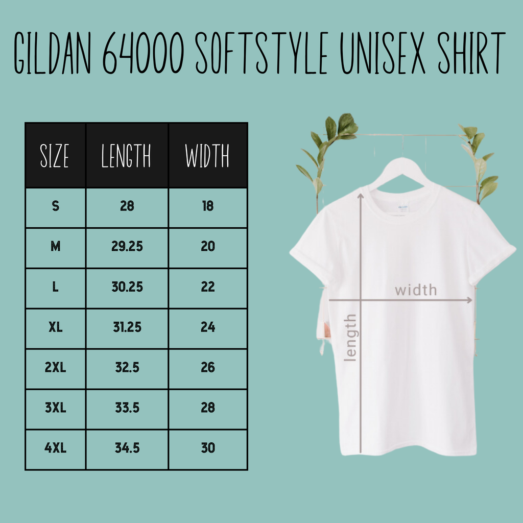 Gildan 64000 Size Chart
