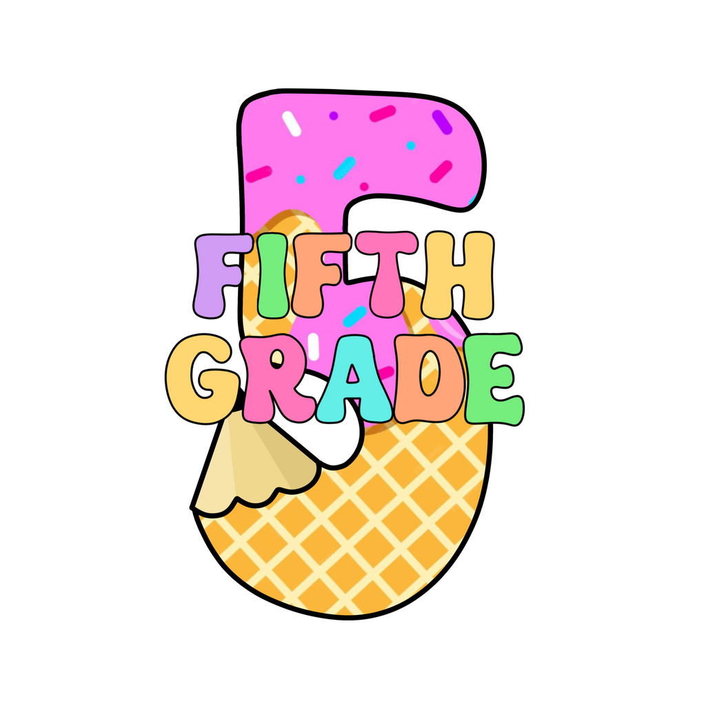 Back to School Ice Cream Youth DTF print with Watch Out Kindergarten text for Pre-K to 5th Grade
