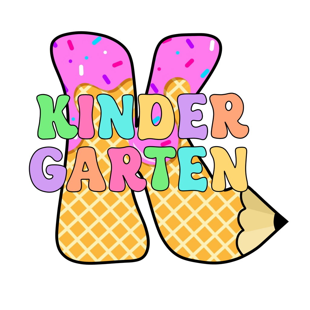 Back to School Ice Cream Youth DTF Print with Watch Out Kindergarten design for Pre-K to 5th Grade