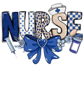 Nurse blue uniform illustration DTF print design