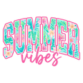 Summer Vibes Bright Pastels colorful DTF print design 8x5.5 inches
